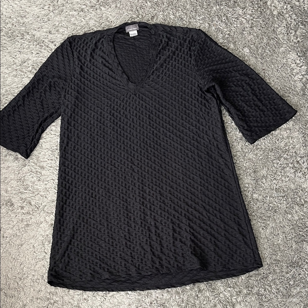 Jordan Taylor Black Textured Swim Coverup